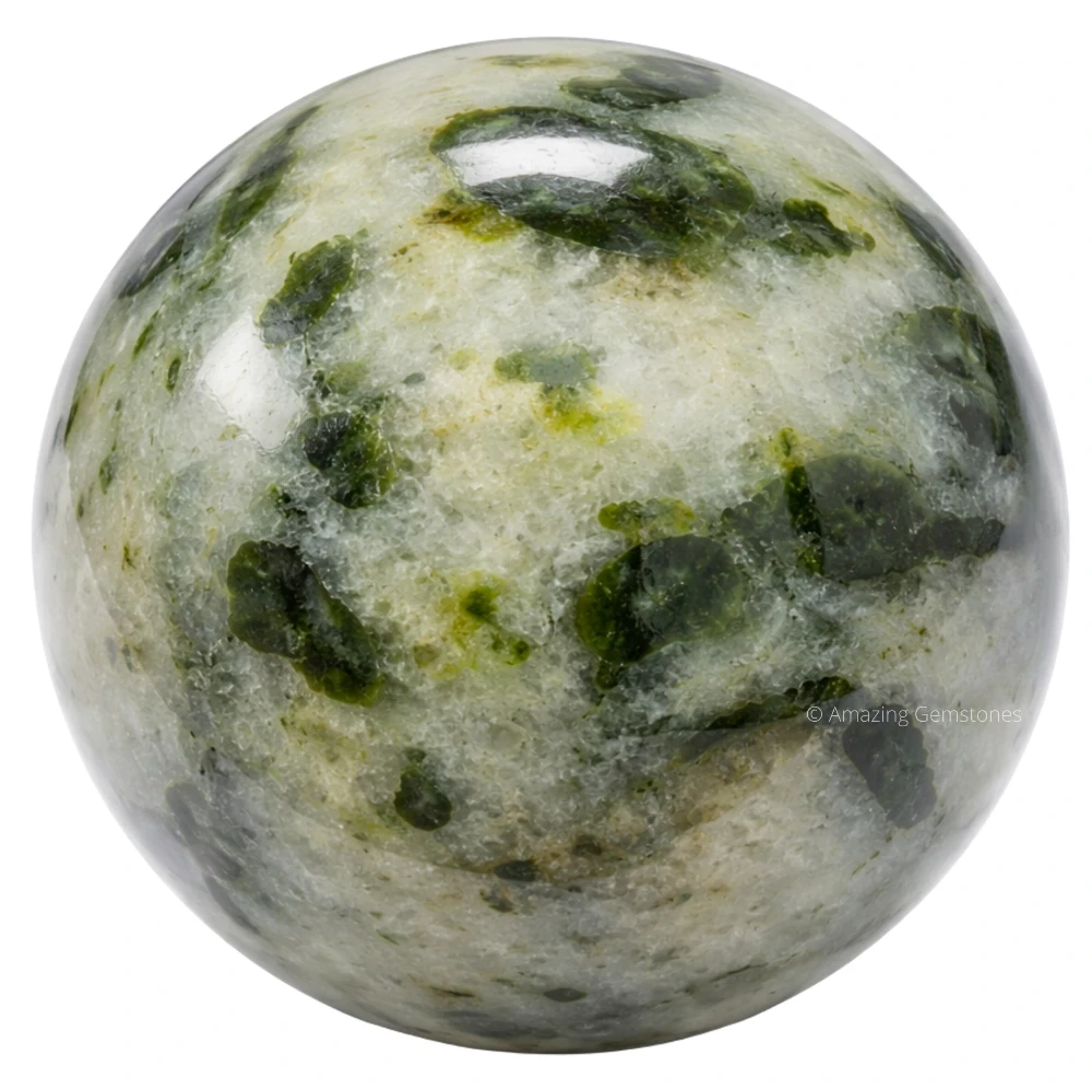 Green Tourmaline In Quartz Sphere (2 Inch)