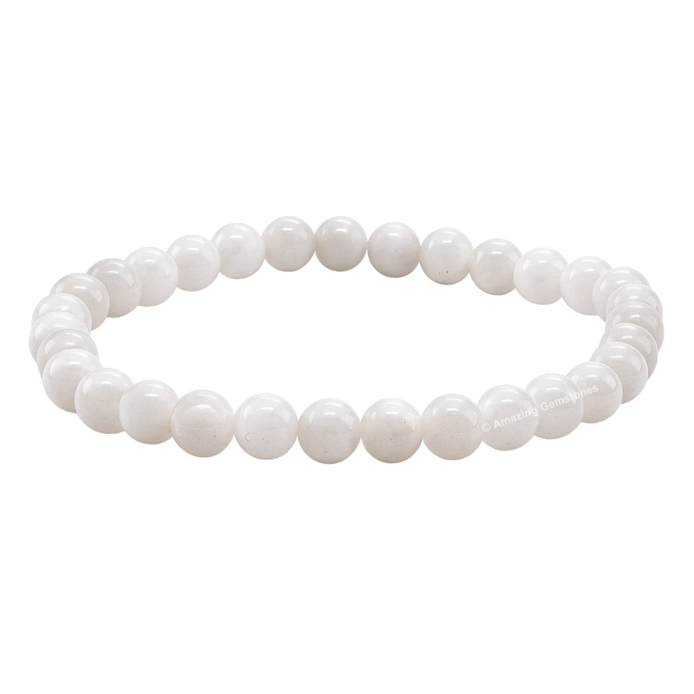 White Moonstone Healing Crystal Bracelets - 6mm Beads