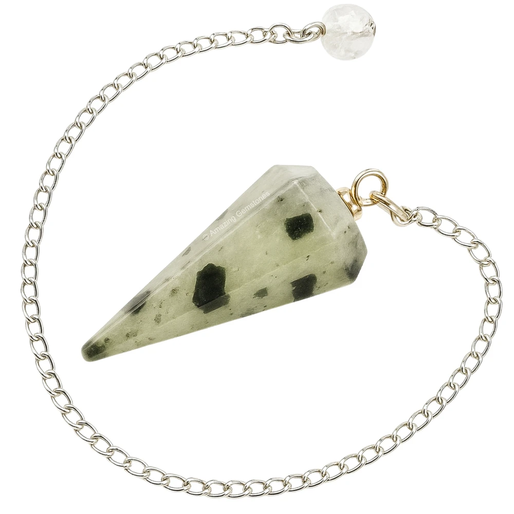 Green Tourmaline In Quartz Pendulum
