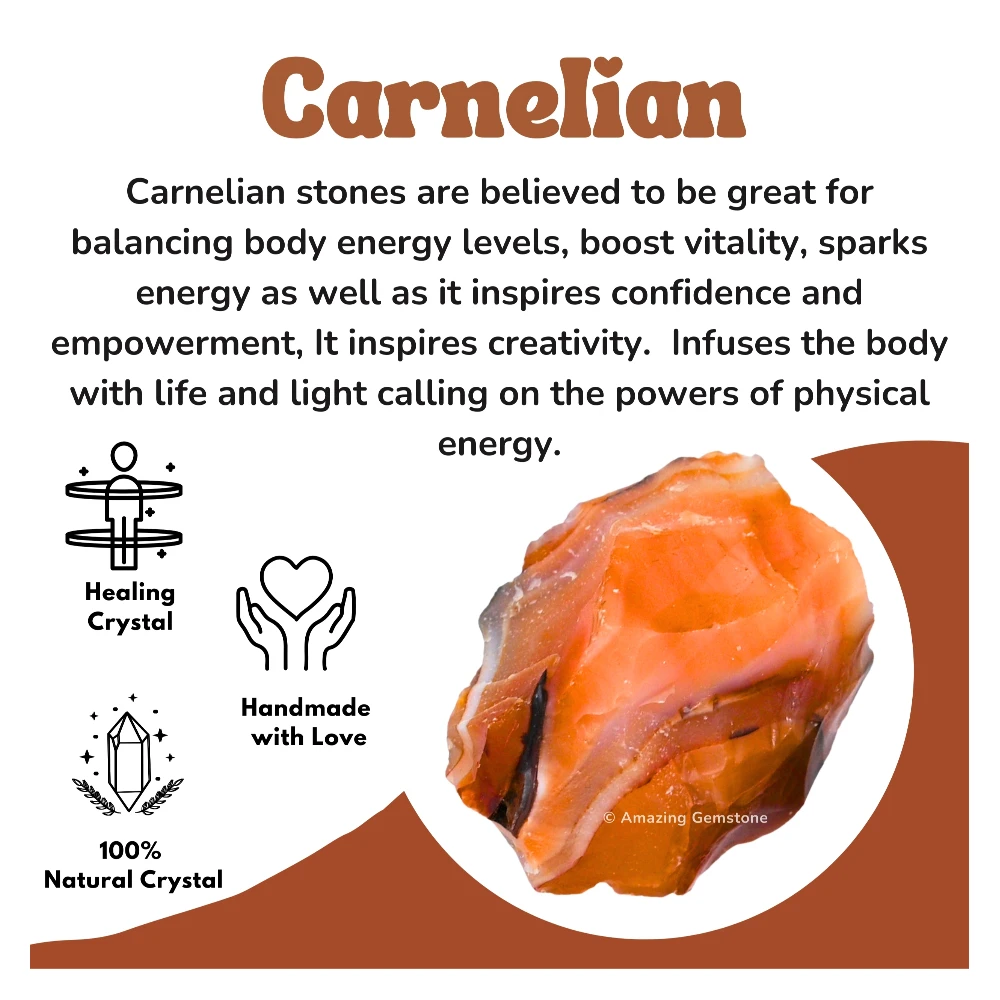 Carnelian Raw Crystals (5 Pieces)
