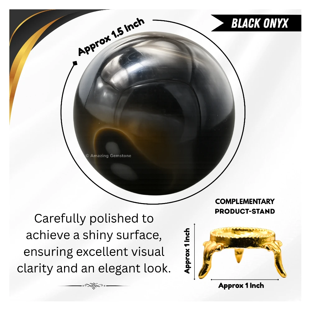 Black Onyx Sphere (1.5 Inch)
