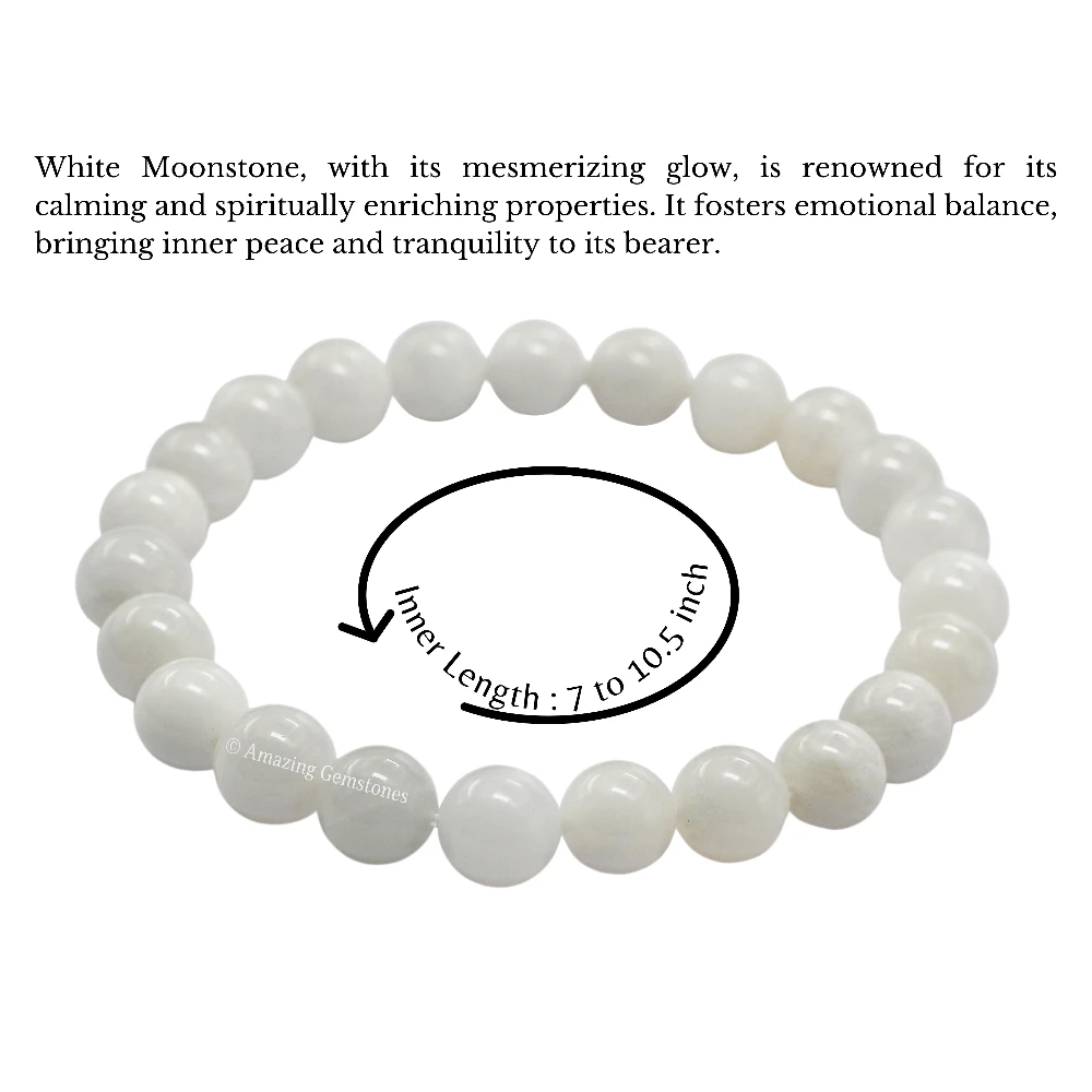 White Moonstone Bracelet (Strechable)