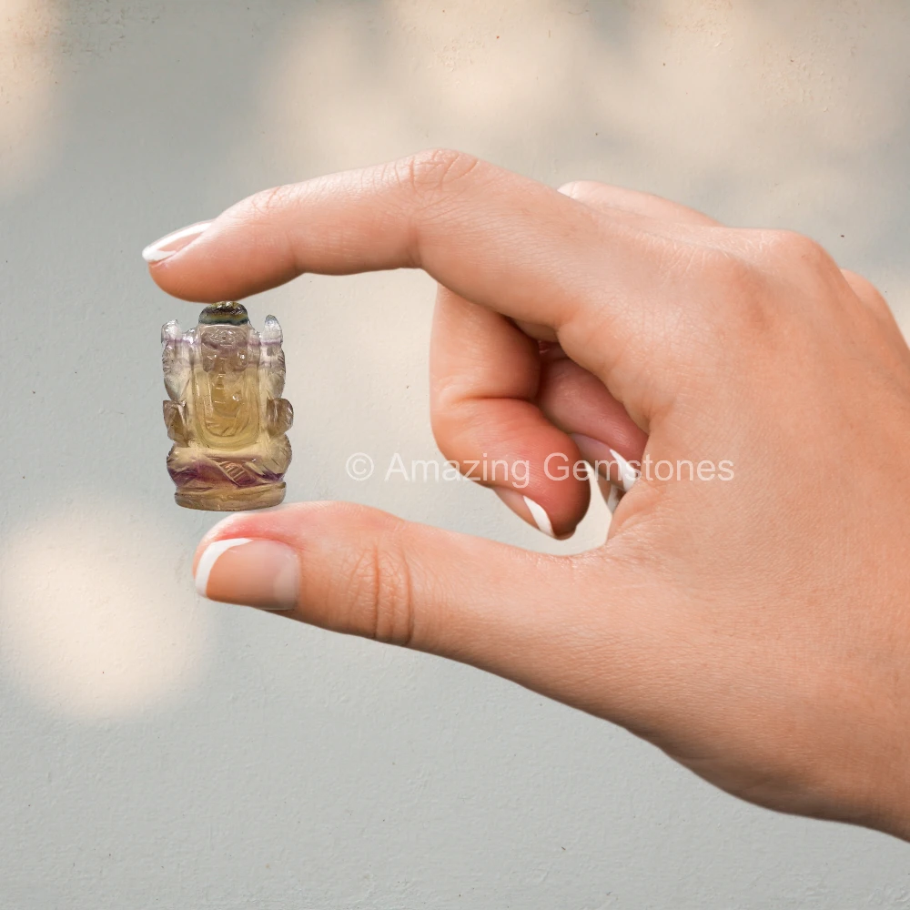 Fluorite Ganesha Crystal Idol