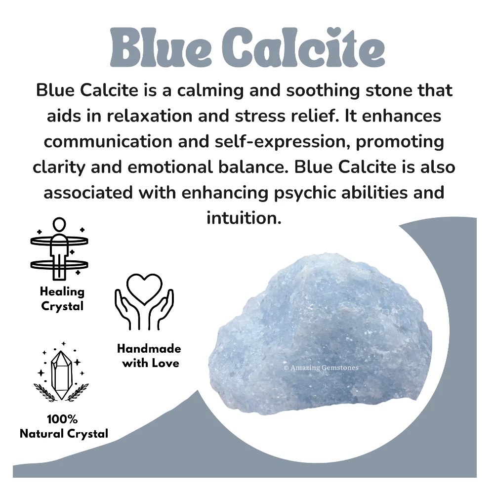 Blue Calcite Raw Crystals (2 Pieces)