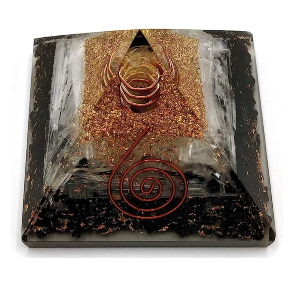Black Tourmaline Selenite Orgone Pyramid
