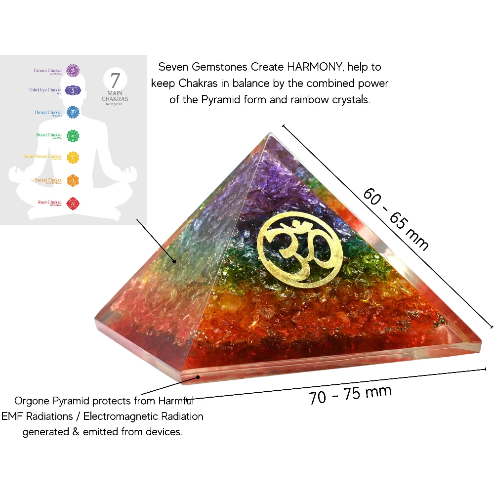 Chakra Onyx Orgone Pyramid - OM