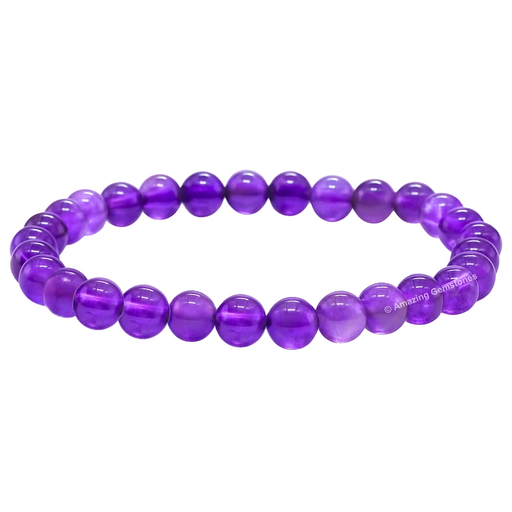 Amethyst Healing Crystal Bracelets - 6mm Beads