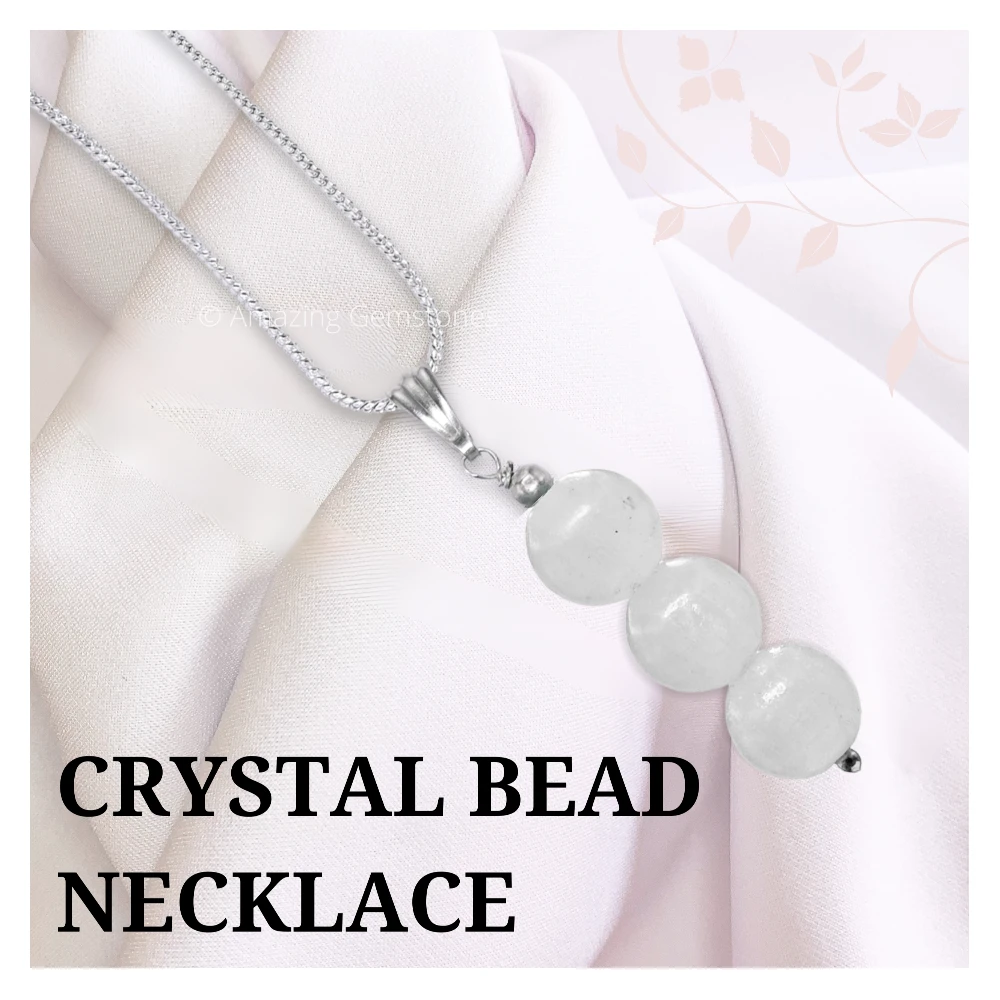 Selenite Bead Pendant (Silver)
