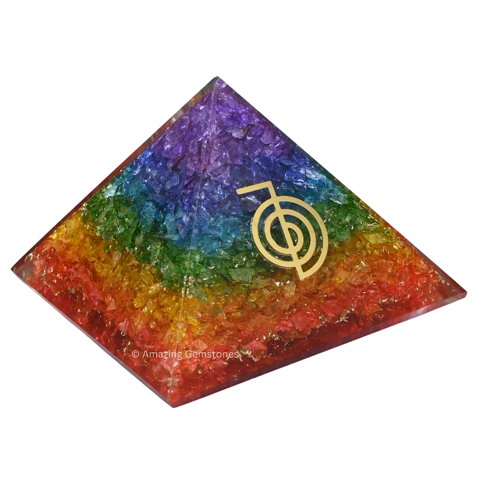 Chakra Onyx Orgone Pyramid - Reiki