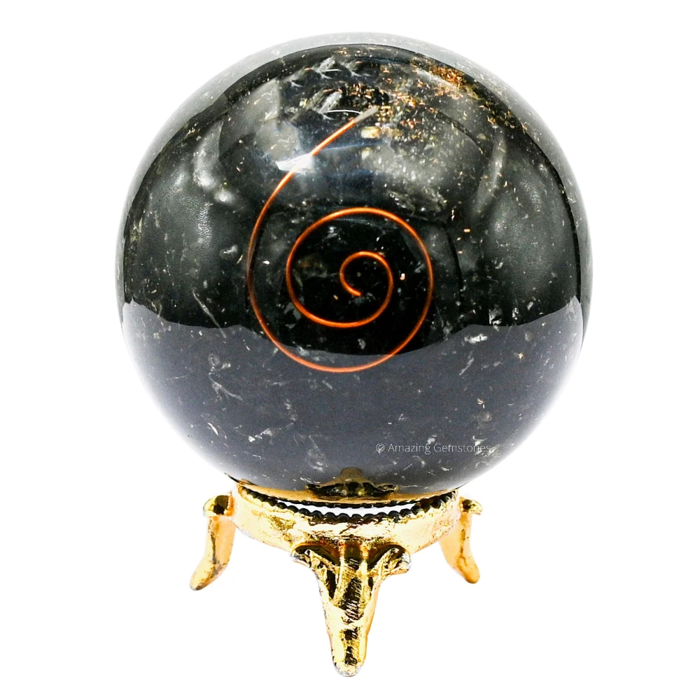 Black Tourmaline Orgone Sphere (2 Inch)