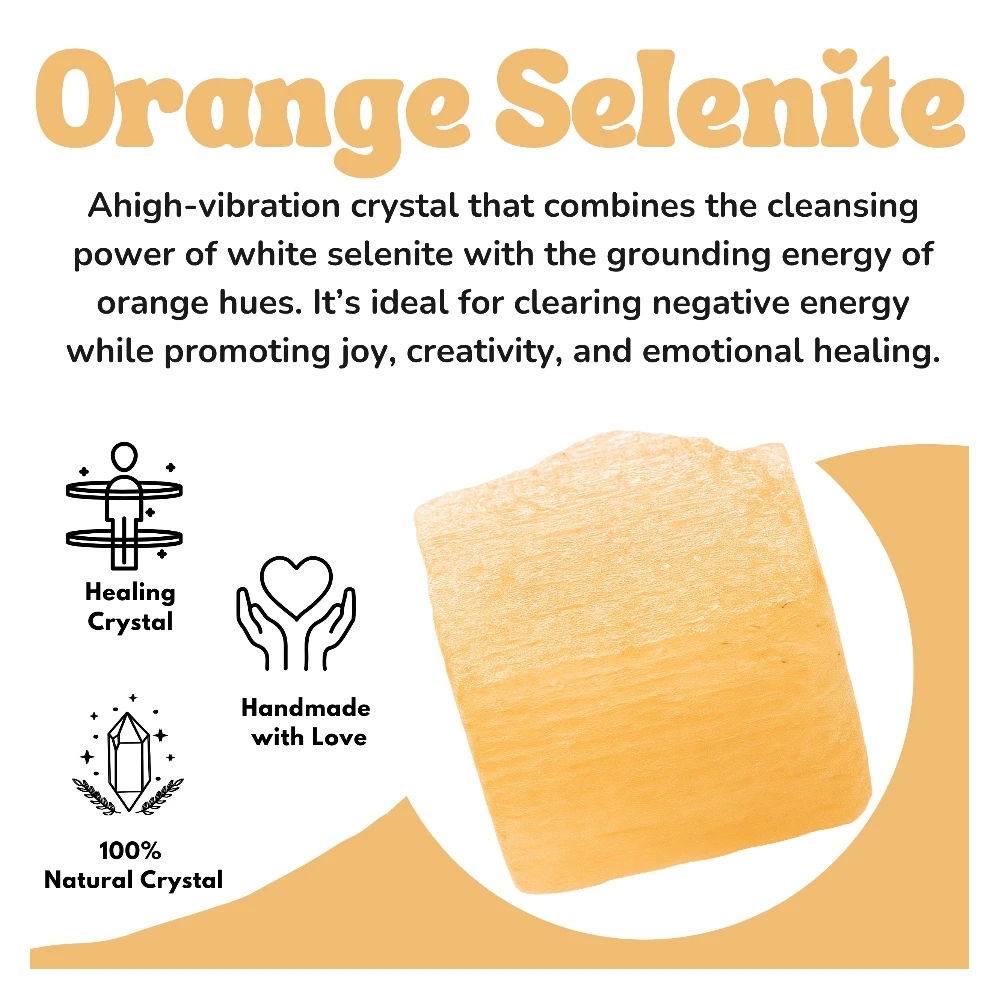 Orange Selenite Raw Crystals (2 Pieces)