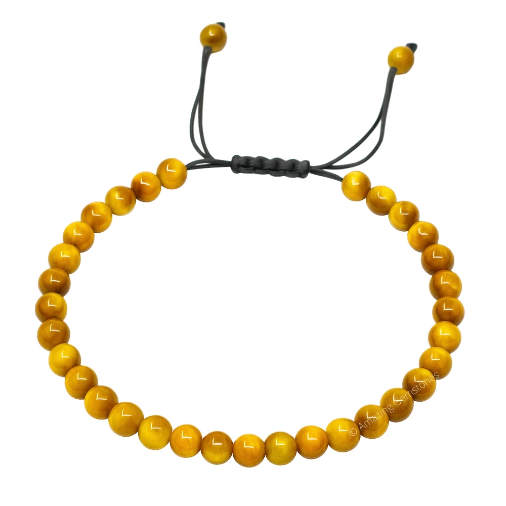 Yellow Cat's Eye Anklet (Without Knot)