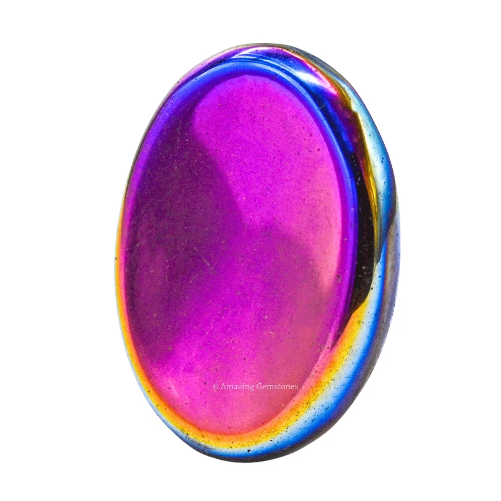 Titanium Aura Quartz Worry Stone