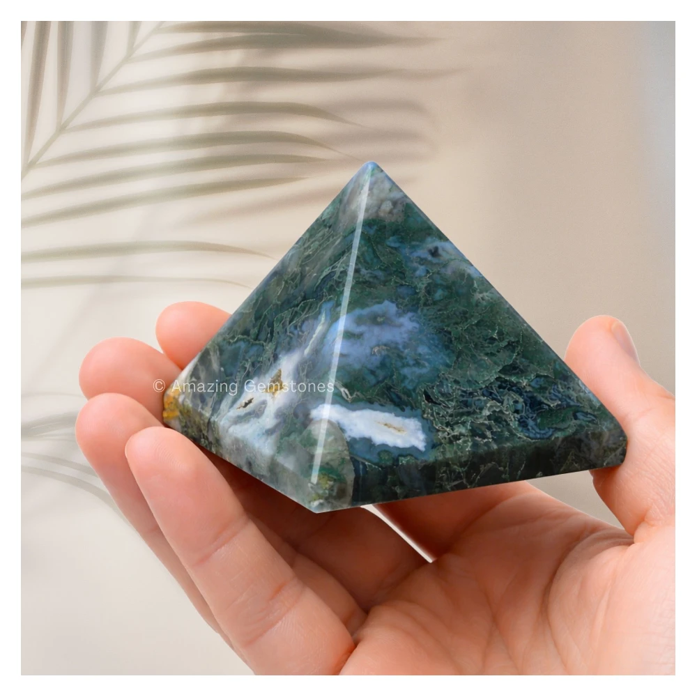 Moss Agate Pyramid (2 Inch)