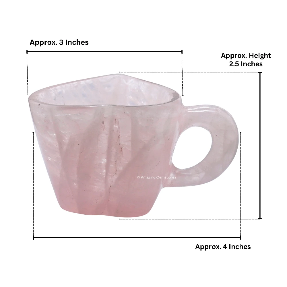 Rose Quartz Crystal Heart Cups