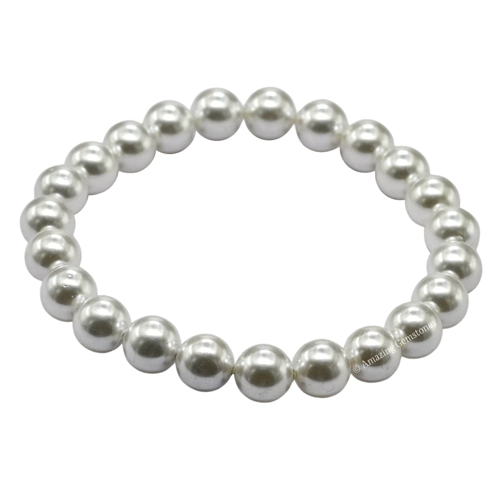 White Pearl Bracelet (Strechable)