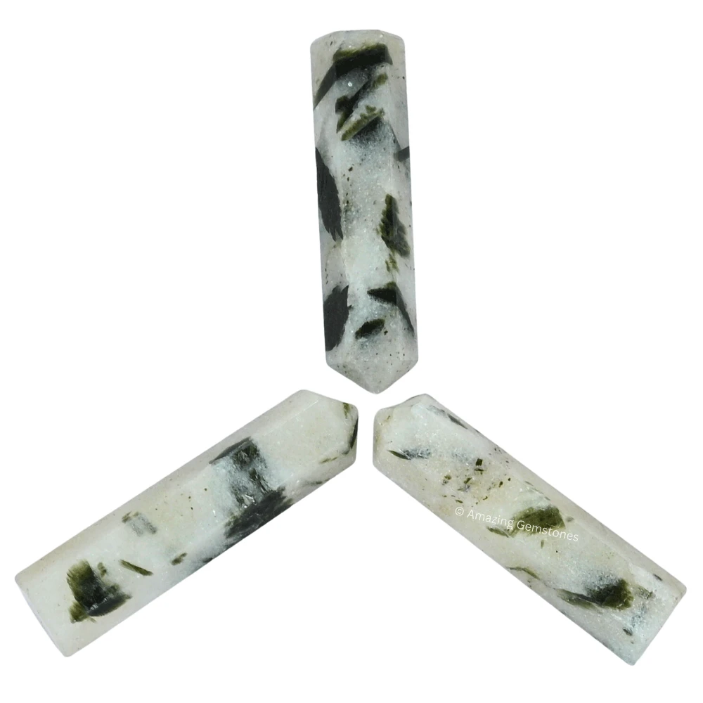 Green Tourmaline In Quartz Pencil Points (Set of 50)