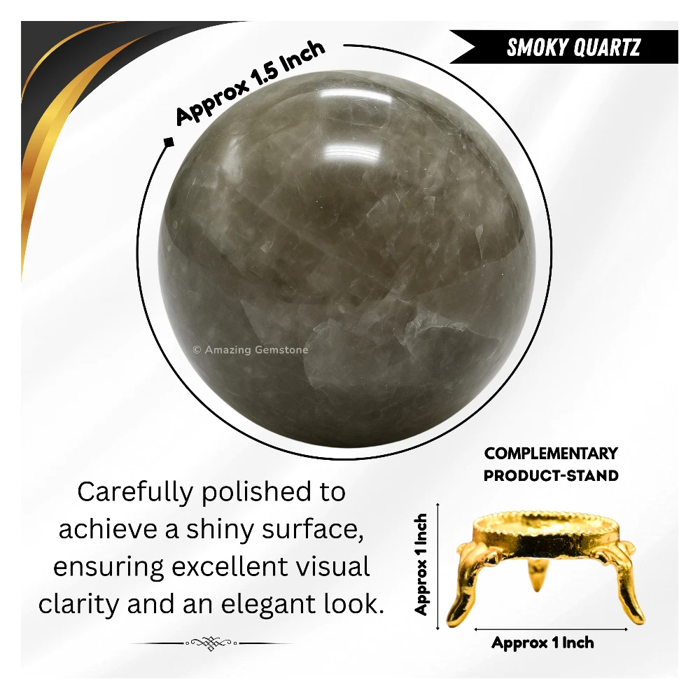 Smoky Quartz Sphere (1.5 Inch)