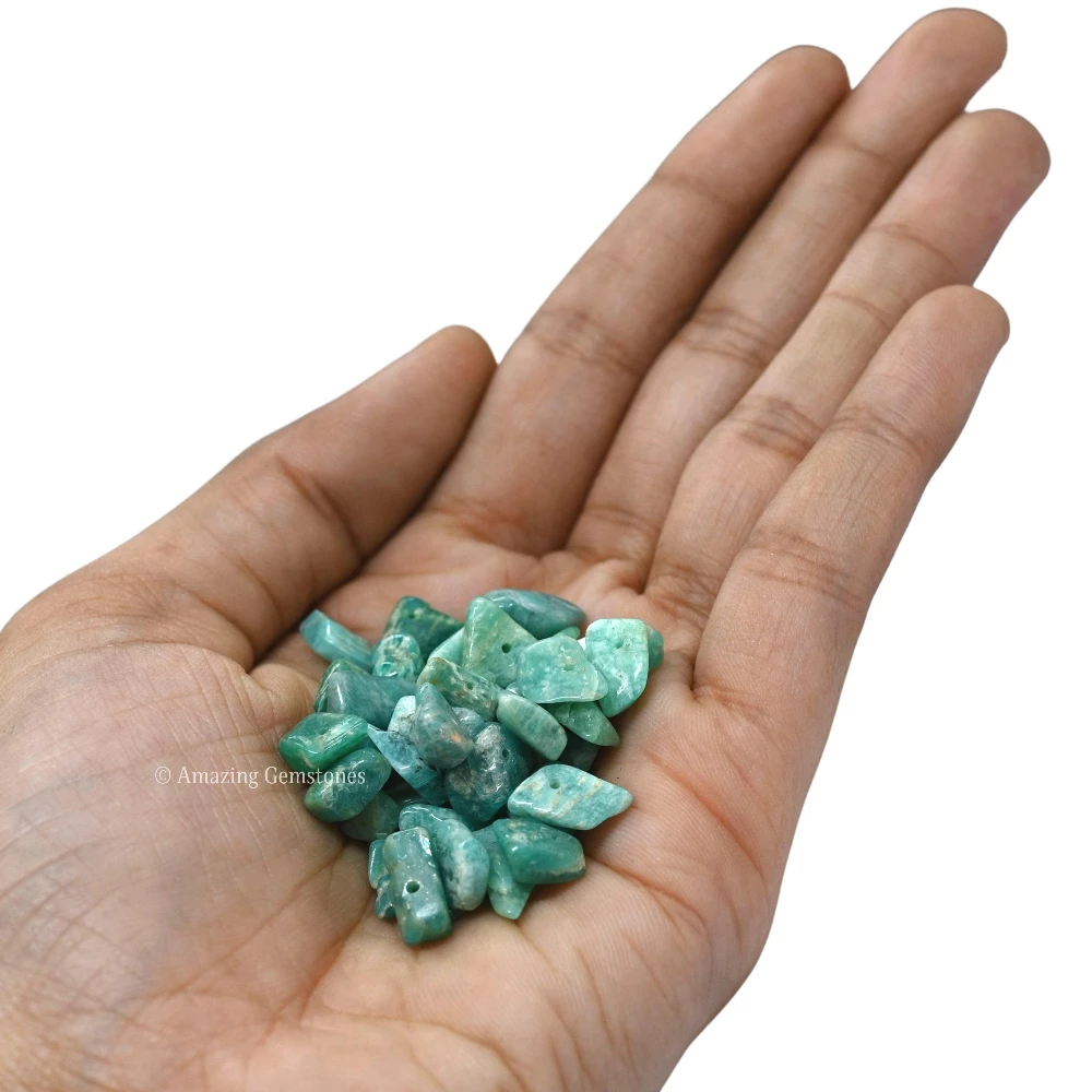 Amazonite Chips - Pre Drilled