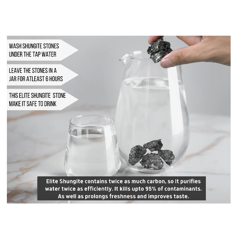 Elite Shungite Raw Stones for Water Purification (50-70 gram)