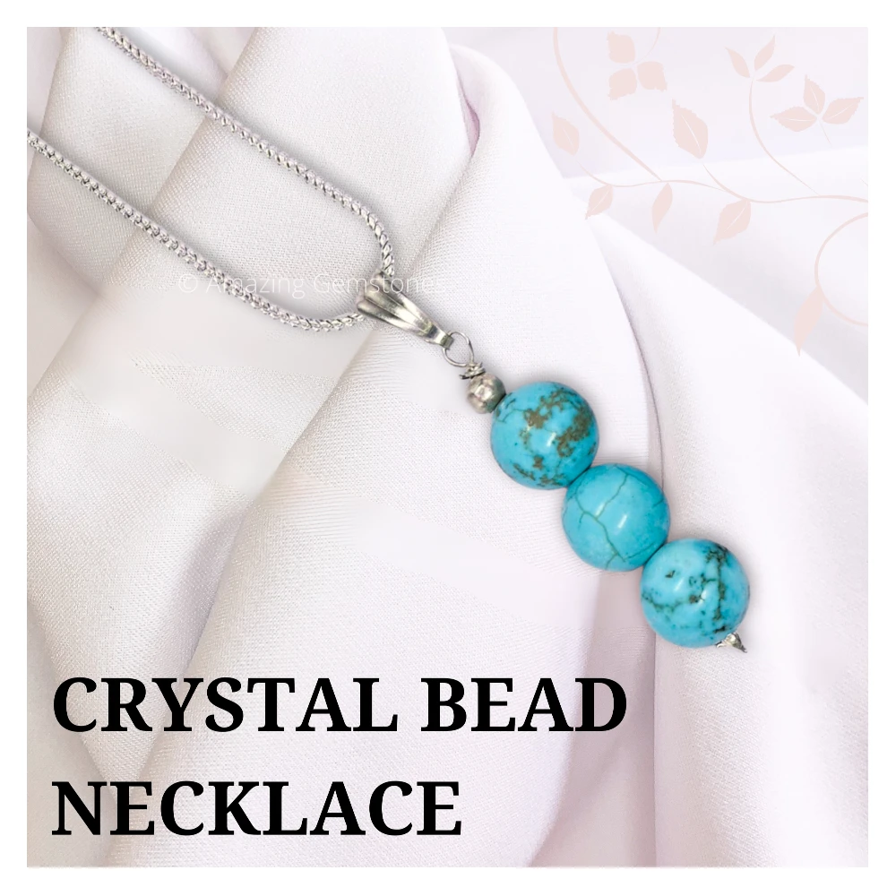 Magnesite Turquoise Bead Pendant (Silver)