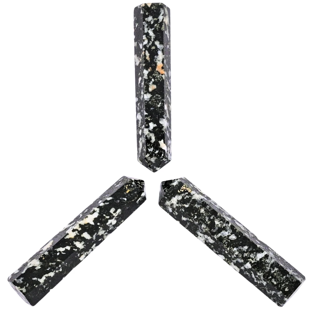 Black and White Tourmaline Pencil Points (Set of 10)