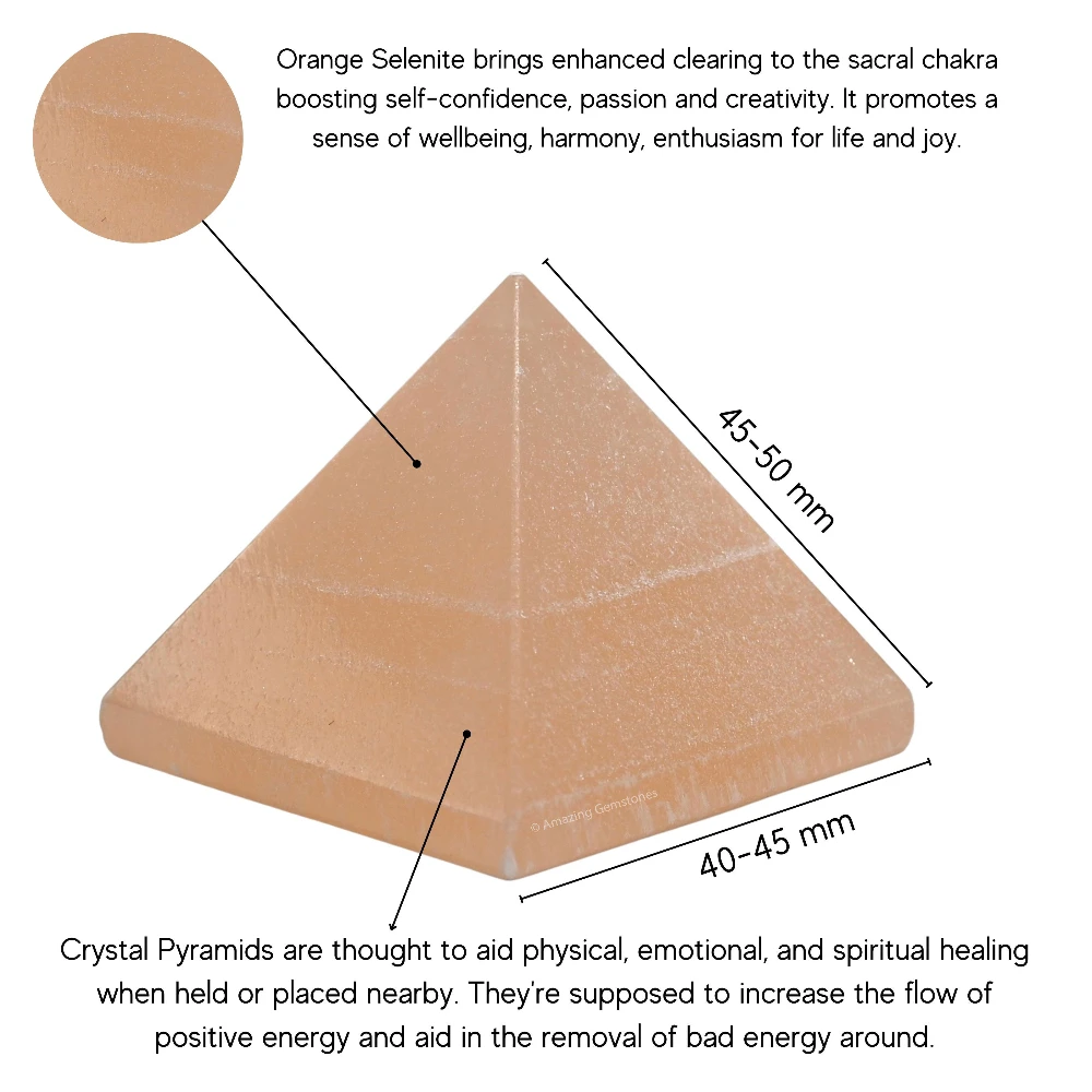 Orange Selenite Pyramid (2 Inch)