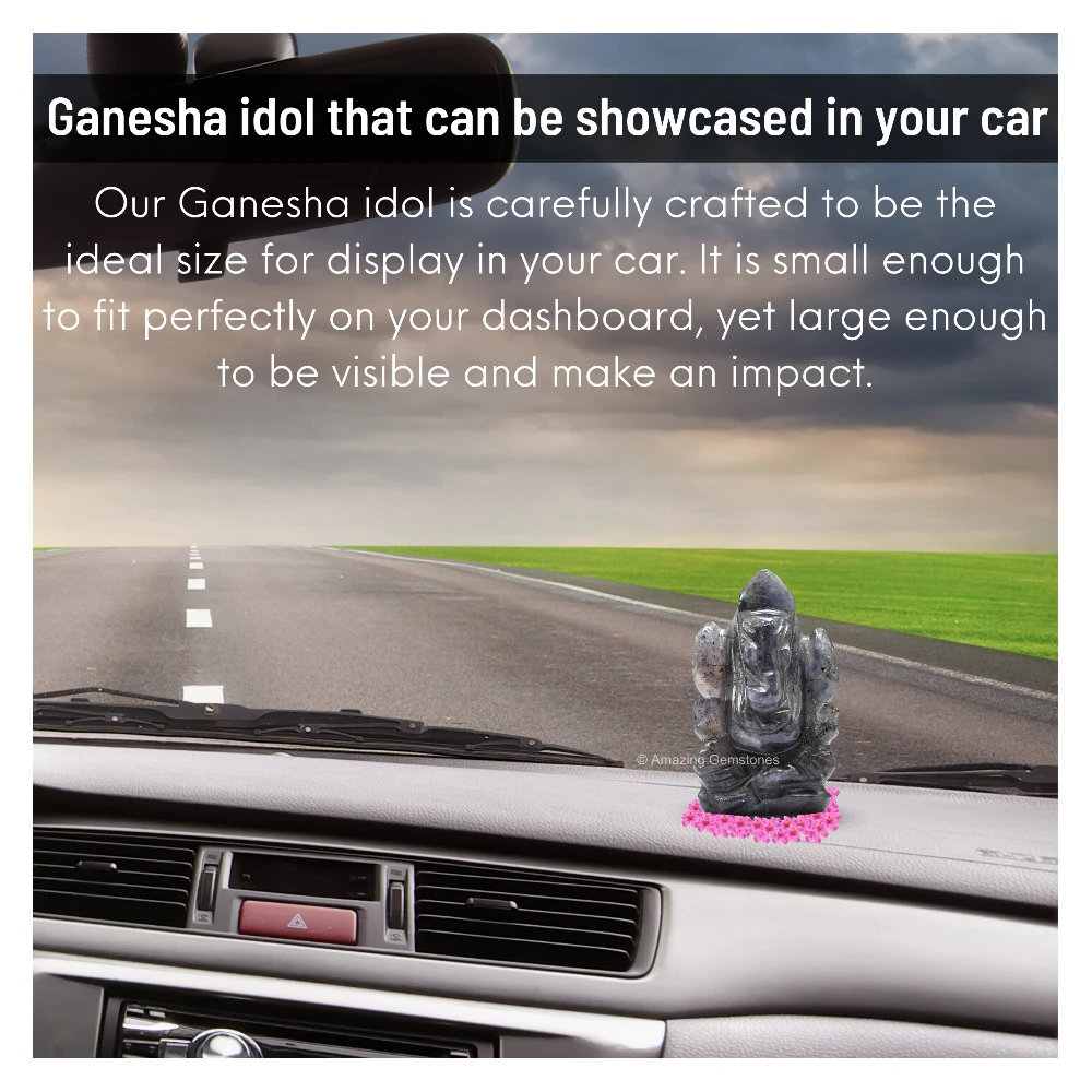 Iolite Ganesha Crystal Idol