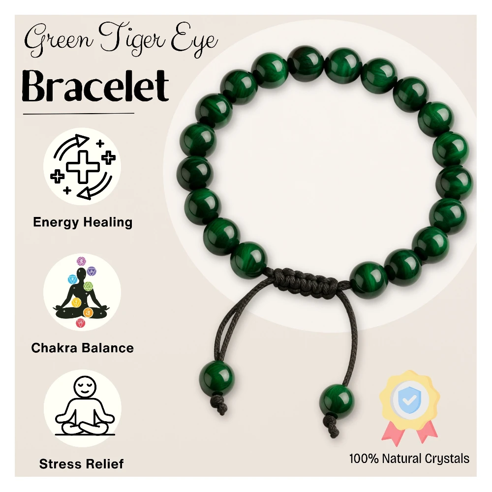 Green Tiger Eye Bracelet (Adjustable)