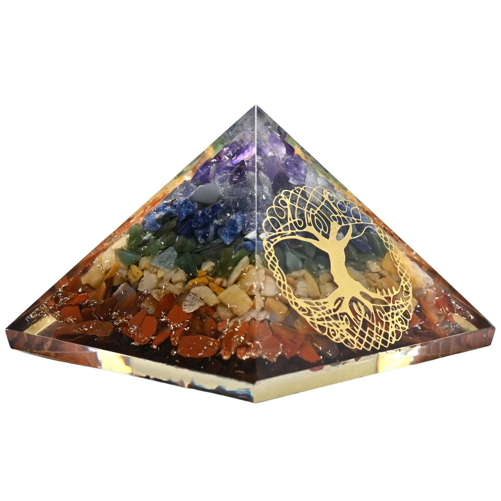 Natural Chakra Orgone Pyramid - Big Tree of Life