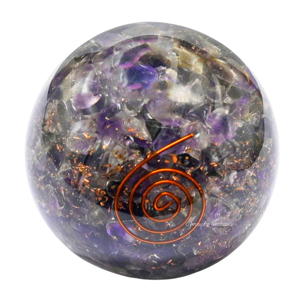 Amethyst Orgone Sphere (2.5 Inch)