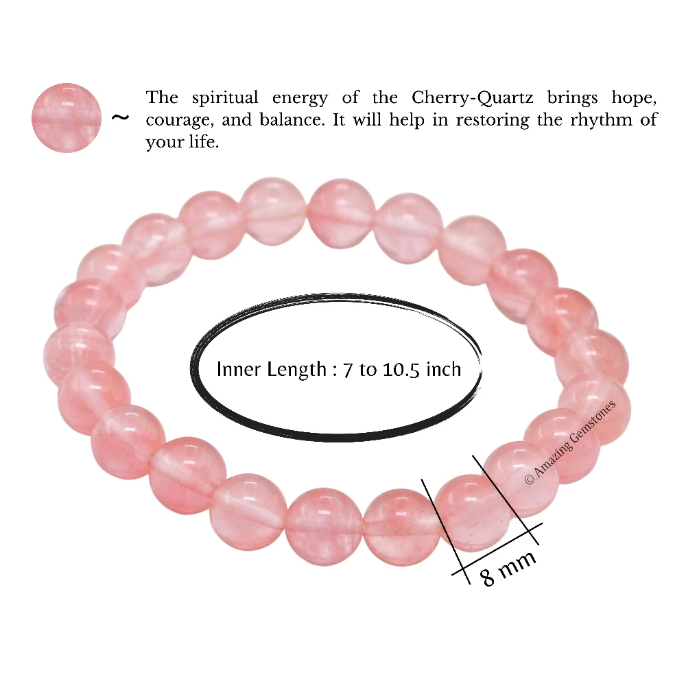 Cherry Quartz Bracelet (Stretchable)