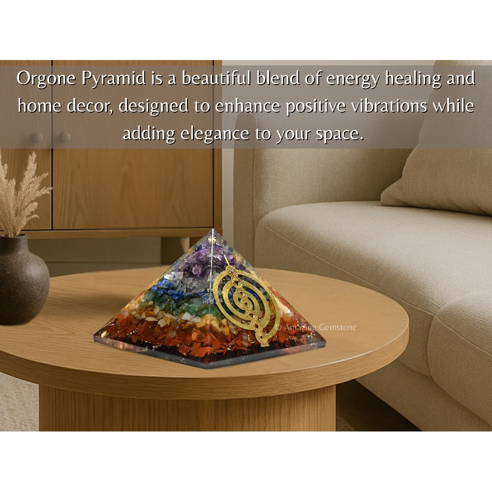 Natural Chakra Orgone Pyramid - Chakra Reiki