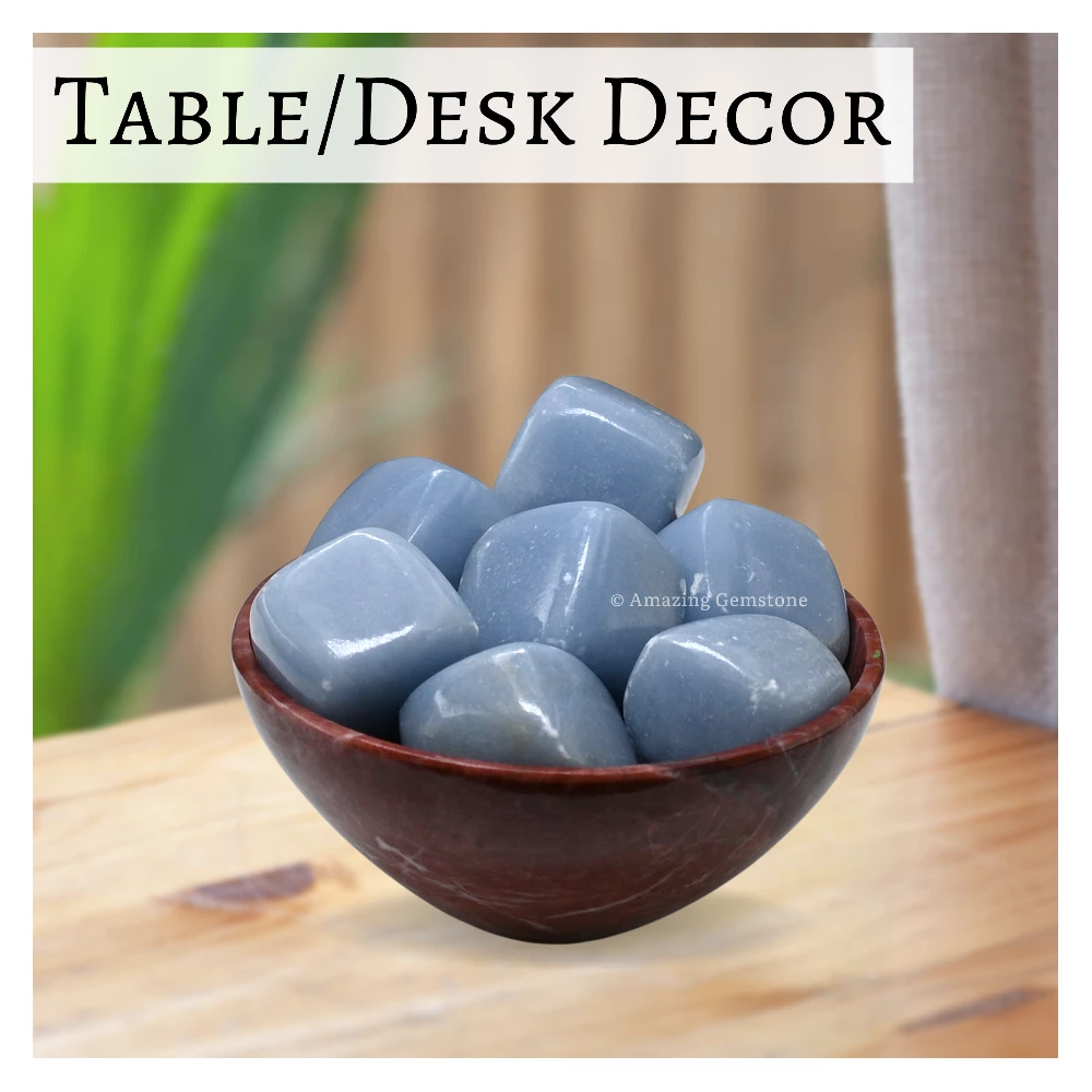 Tumbled Angelite Crystals Stones (1 oz)