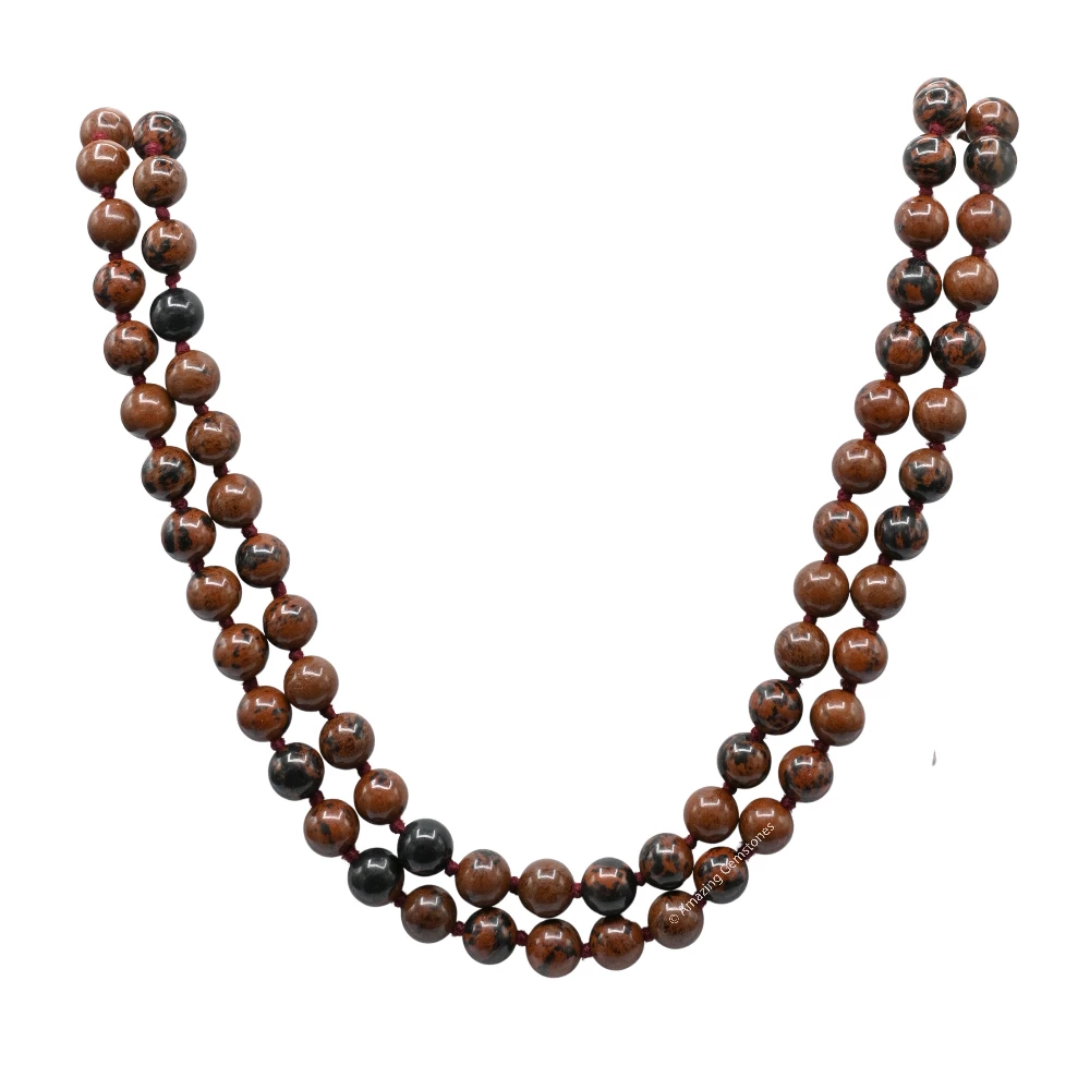 Mahogany Obsidian Mala (Hand Knotted)