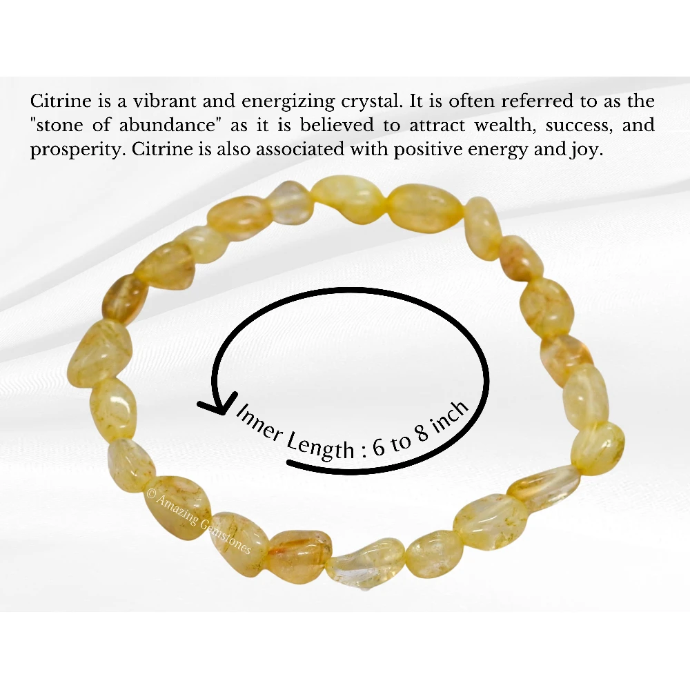 Citrine Tumbled Stone Bracelet (Stretchable)