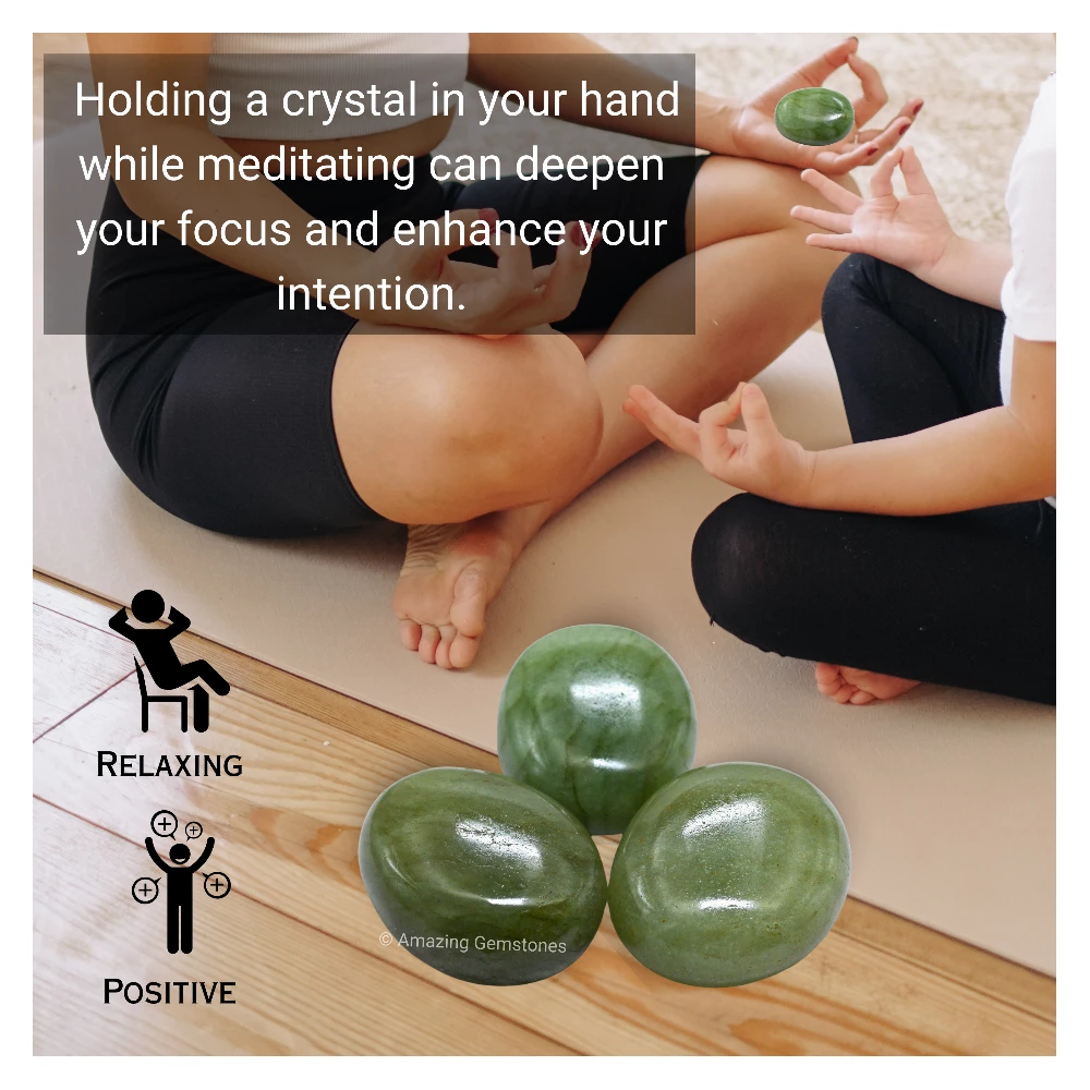 Light Green Aventurine Palm Stone