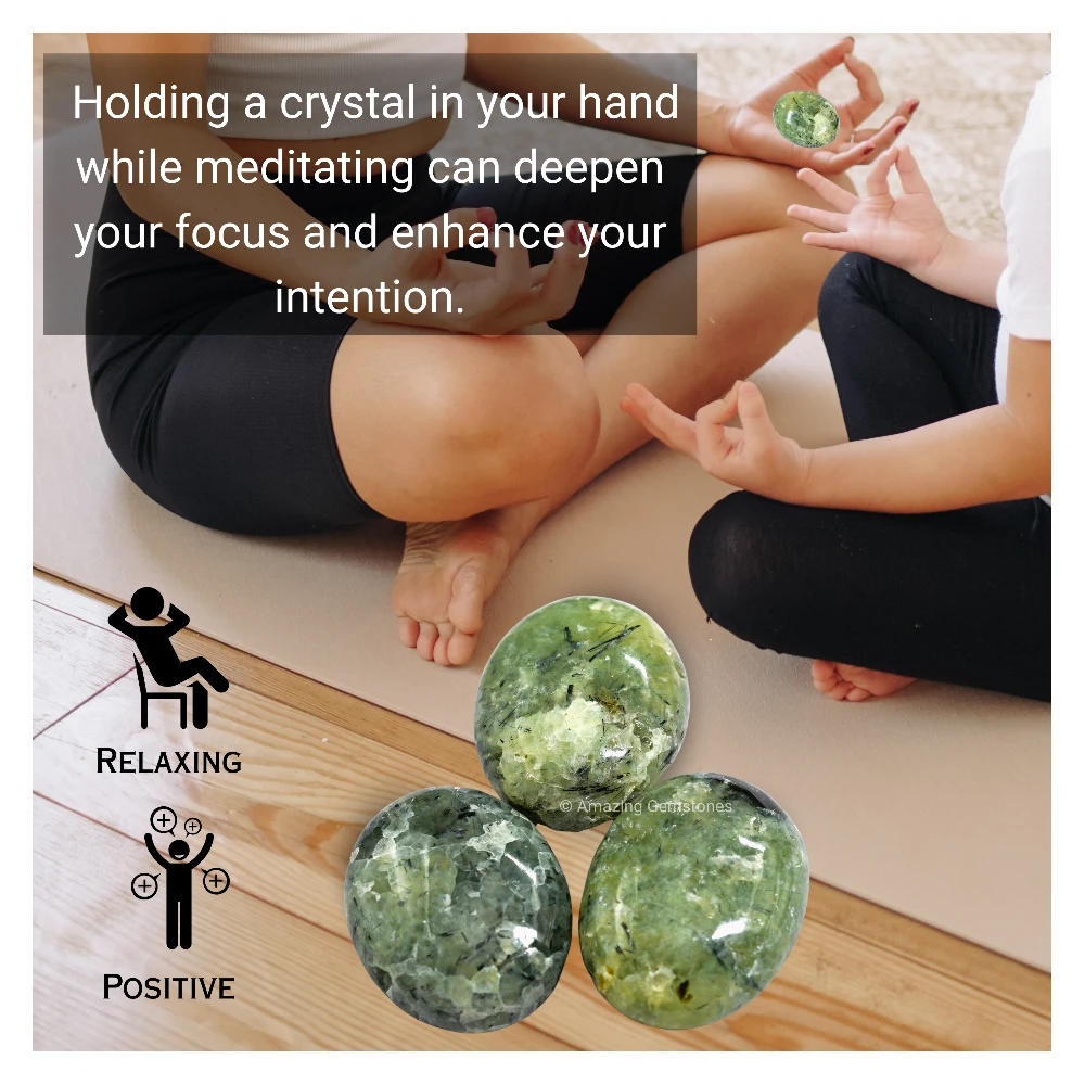 Prehnite Palm Stone