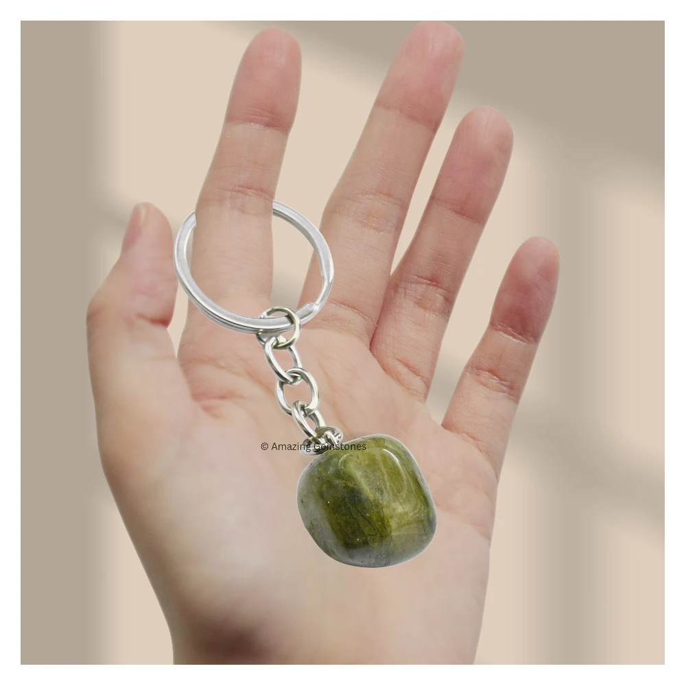 Vesuvianite Keychain Keys Holder (Tumble)