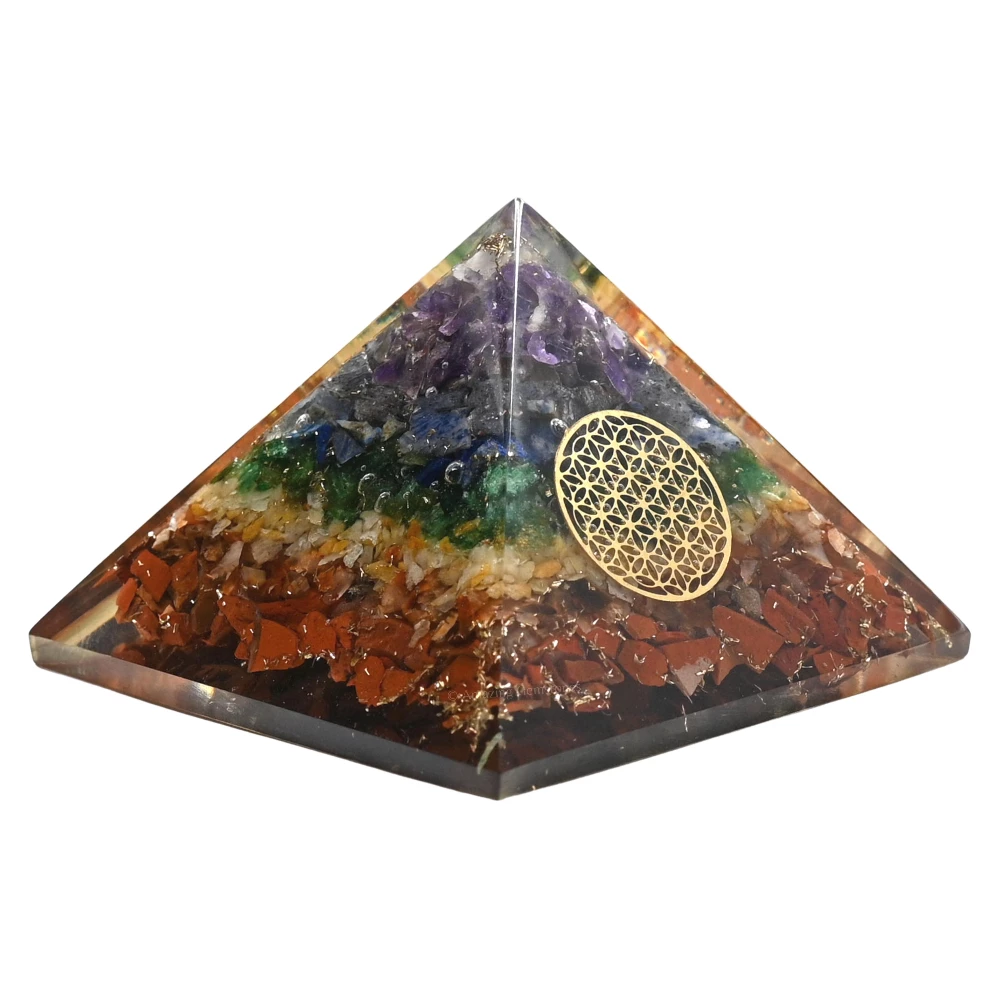 Natural Chakra Orgone Pyramid - Flower of Life