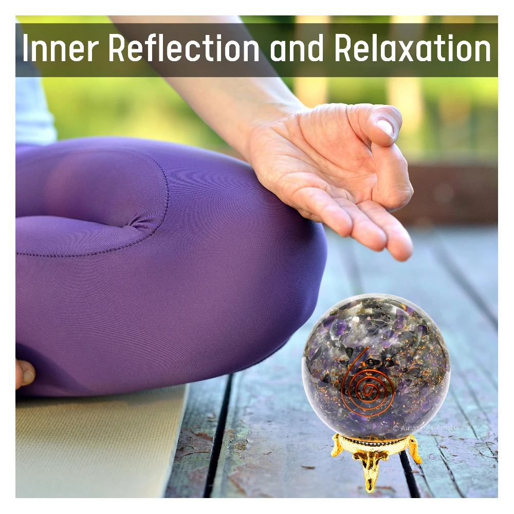 Amethyst Orgone Sphere (2.5 Inch)