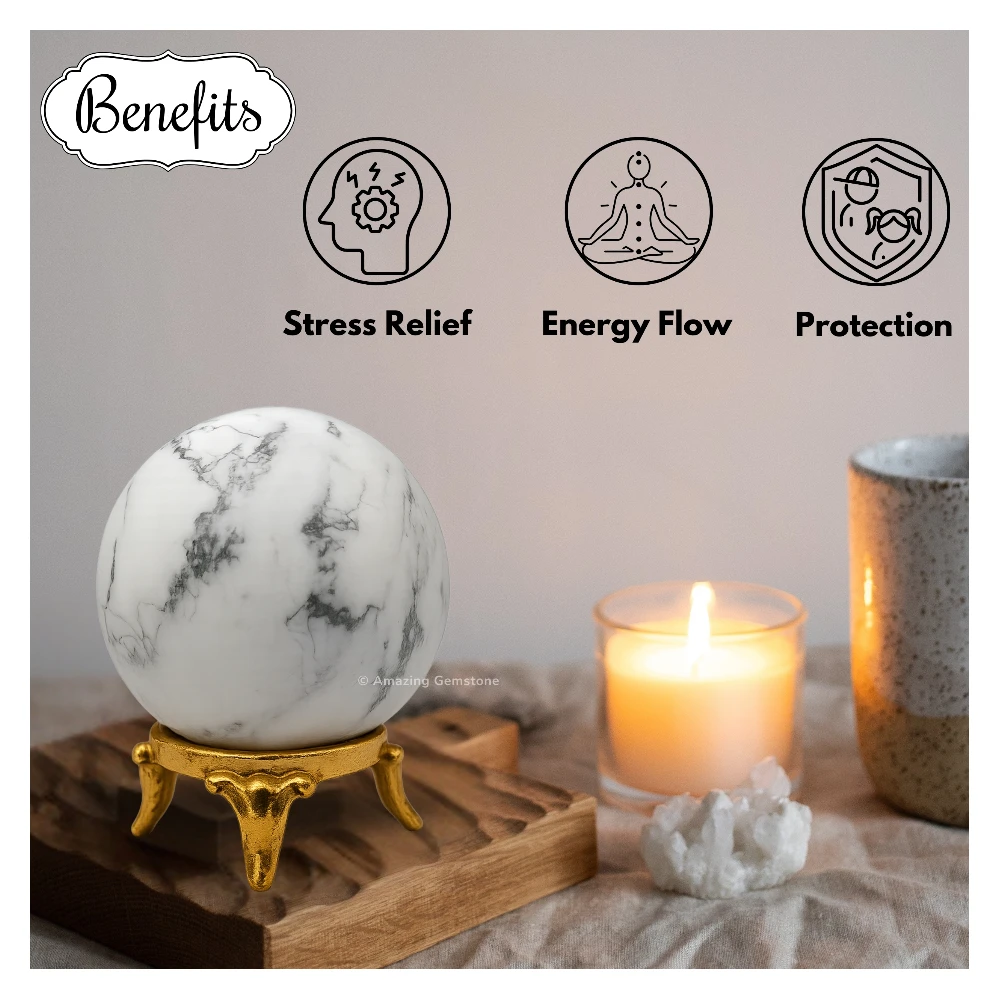 Howlite Sphere (2 Inch)