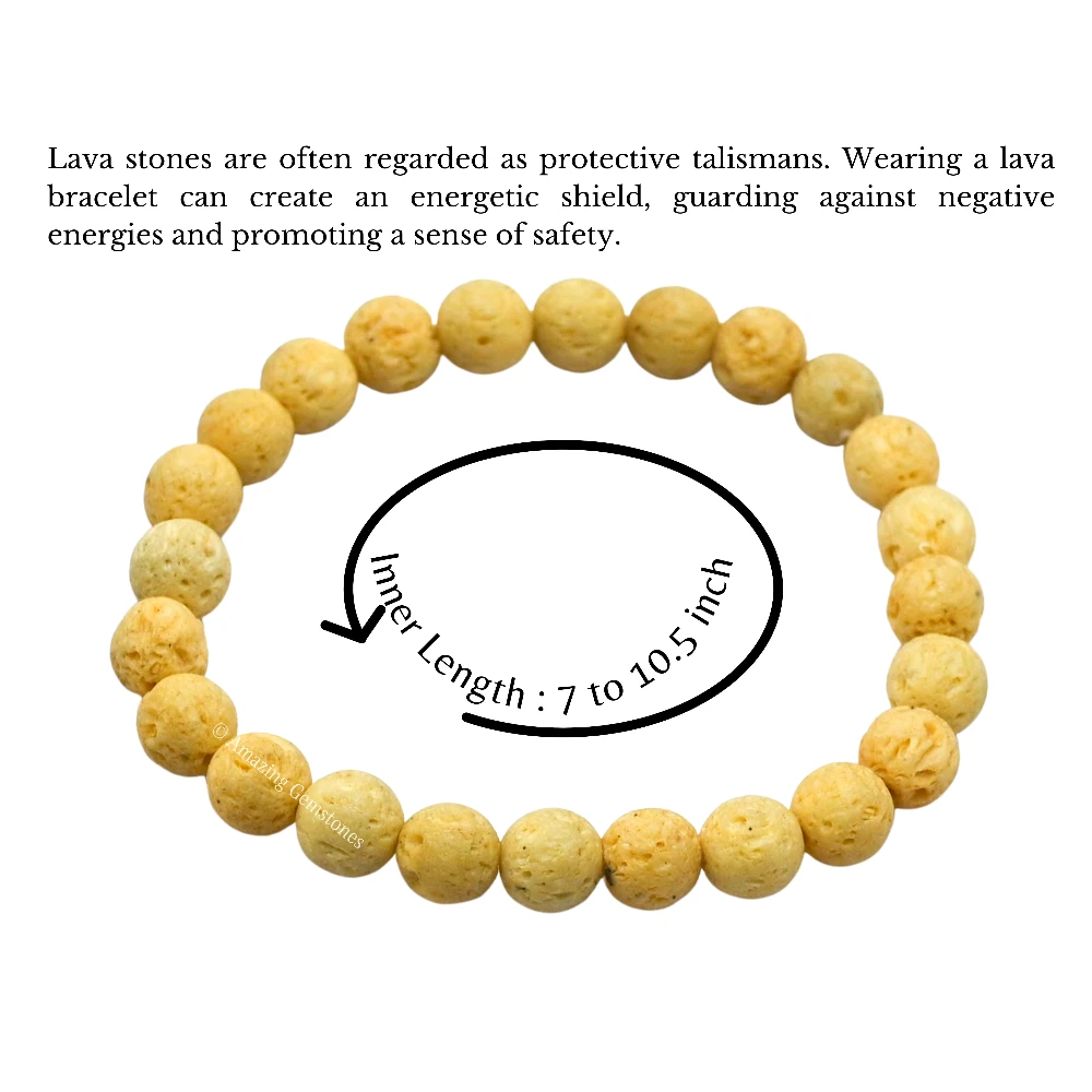 Cream Lava Bracelet (Strechable)