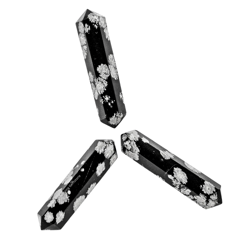 Snowflake Obsidian Pencil Points (Double Terminated) (Set of 3)