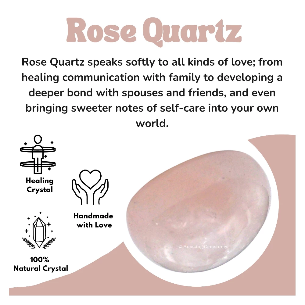 Tumbled Rose Quartz Crystals Stones (1 oz)
