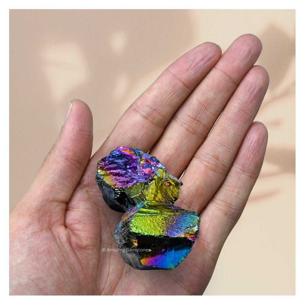 Titanium Aura Quartz Raw Crystals (5 Pieces)