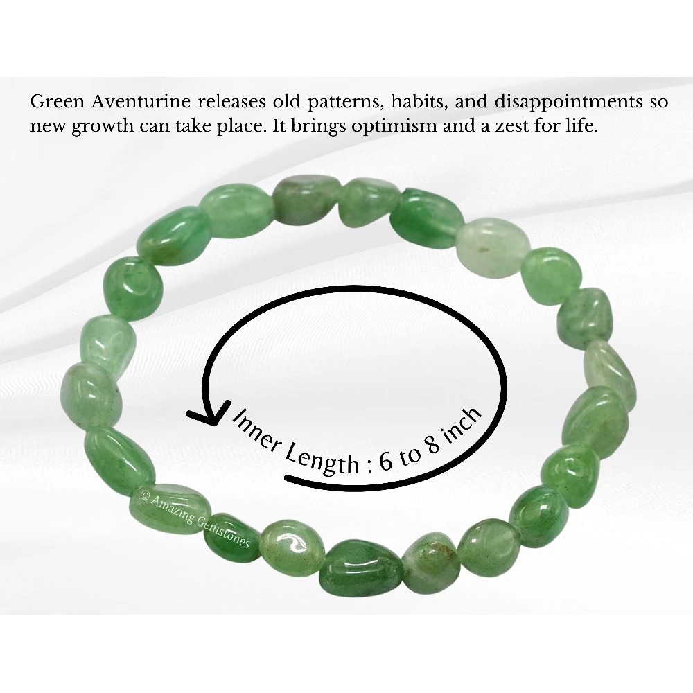 Green Aventurine Tumbled Stone Bracelet (Stretchable)