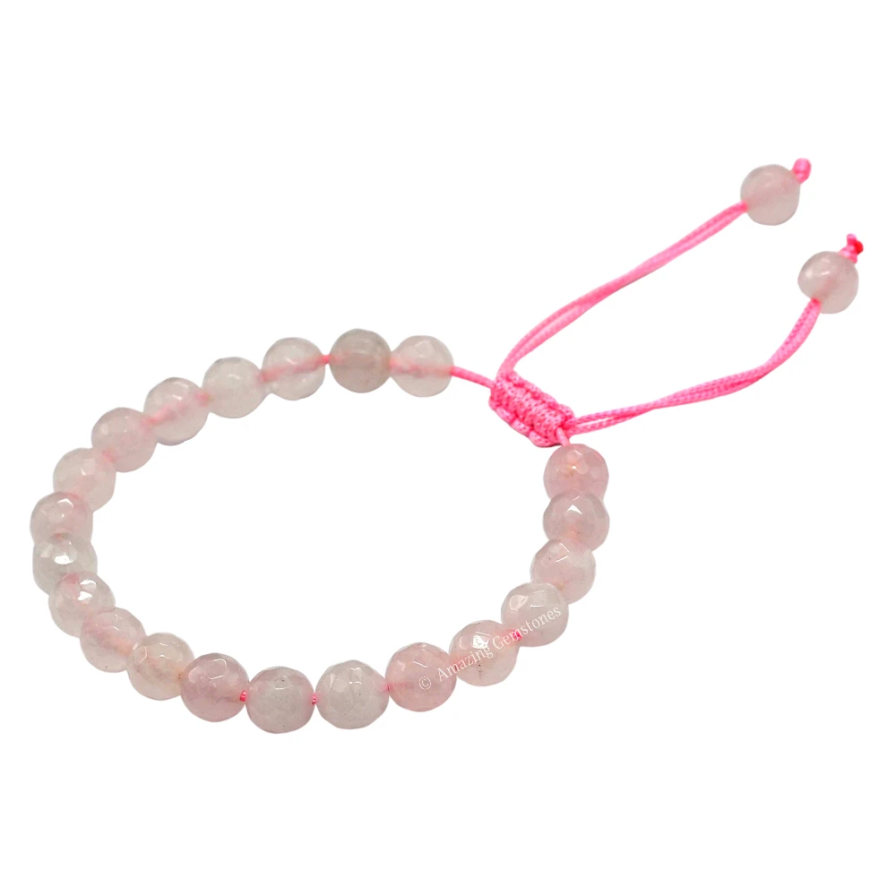 Rose Quartz Bracelet (Faceted-Adjustable)