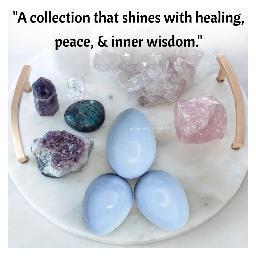 Blue Calcite Crystal Egg Stone