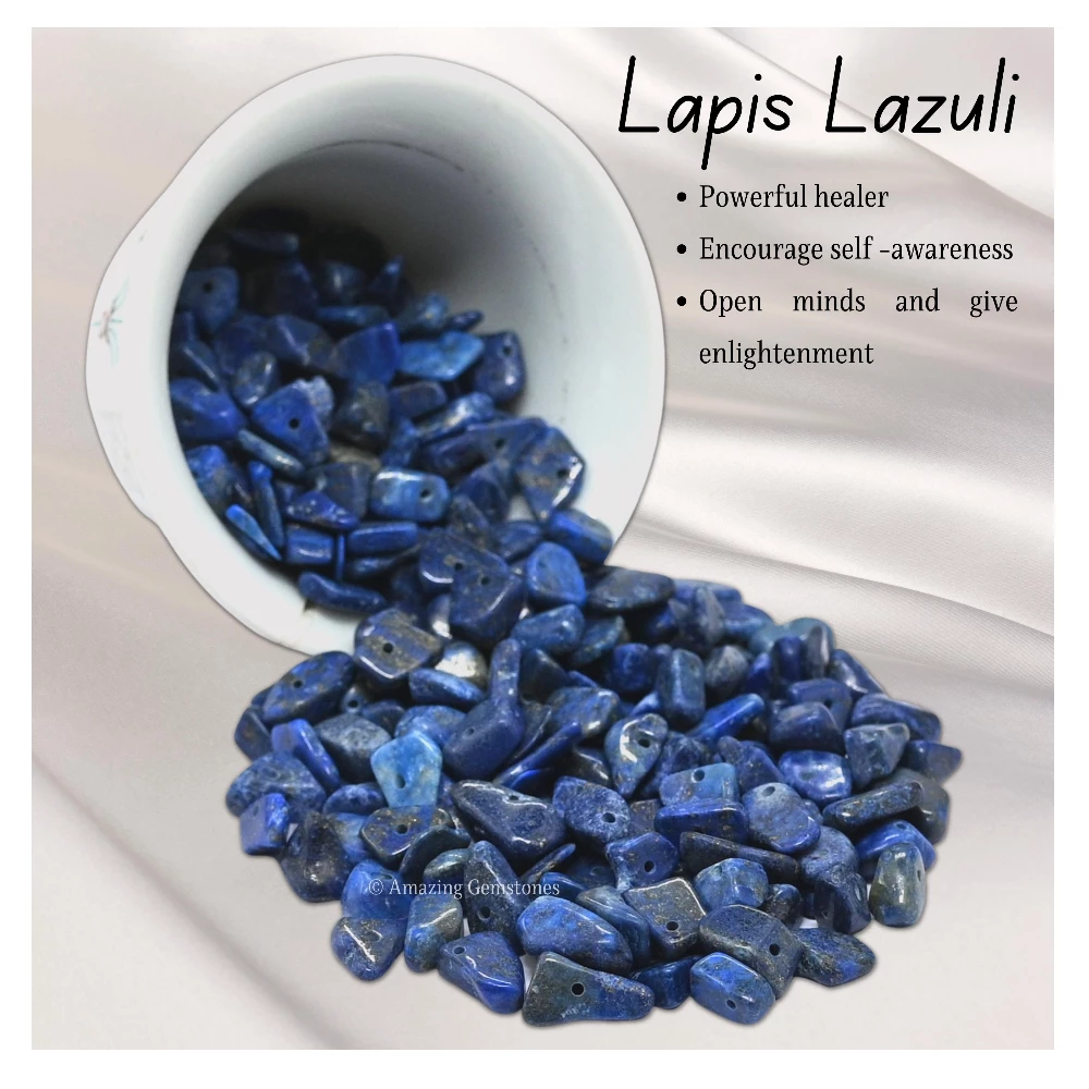 Lapis Lazuli Chips - Pre Drilled